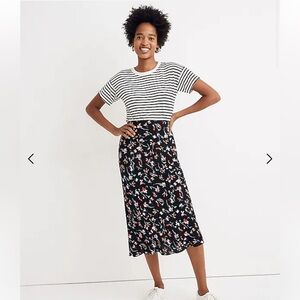 Madewell Slip Skirt in Drifting Flowers
